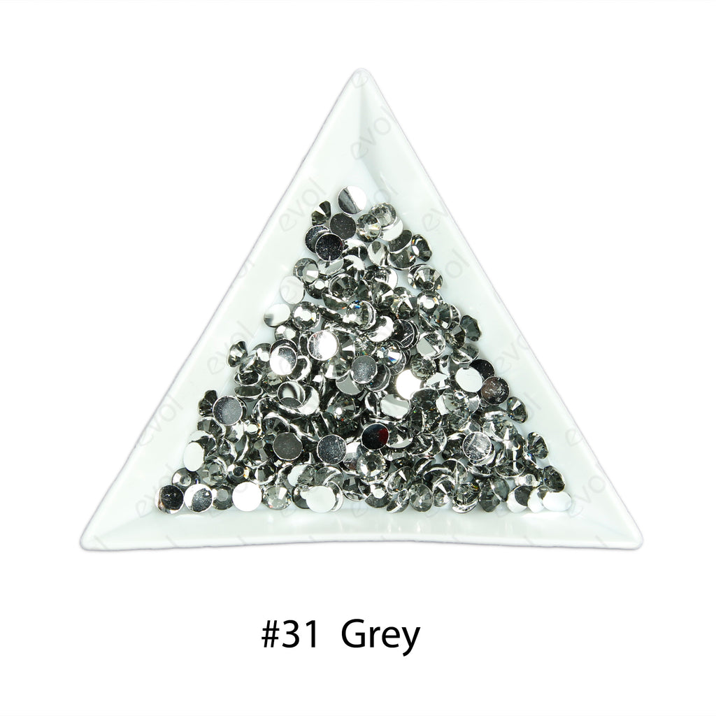 #31 Grey - Bag of Flat Back Rhinestone Face Gems in Choice of 2,3,4,5 or 6mm