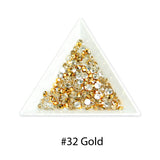 #32 Gold- Bag of Flat Back Rhinestone Face Gems in Choice of 2,3,4,5 or 6mm