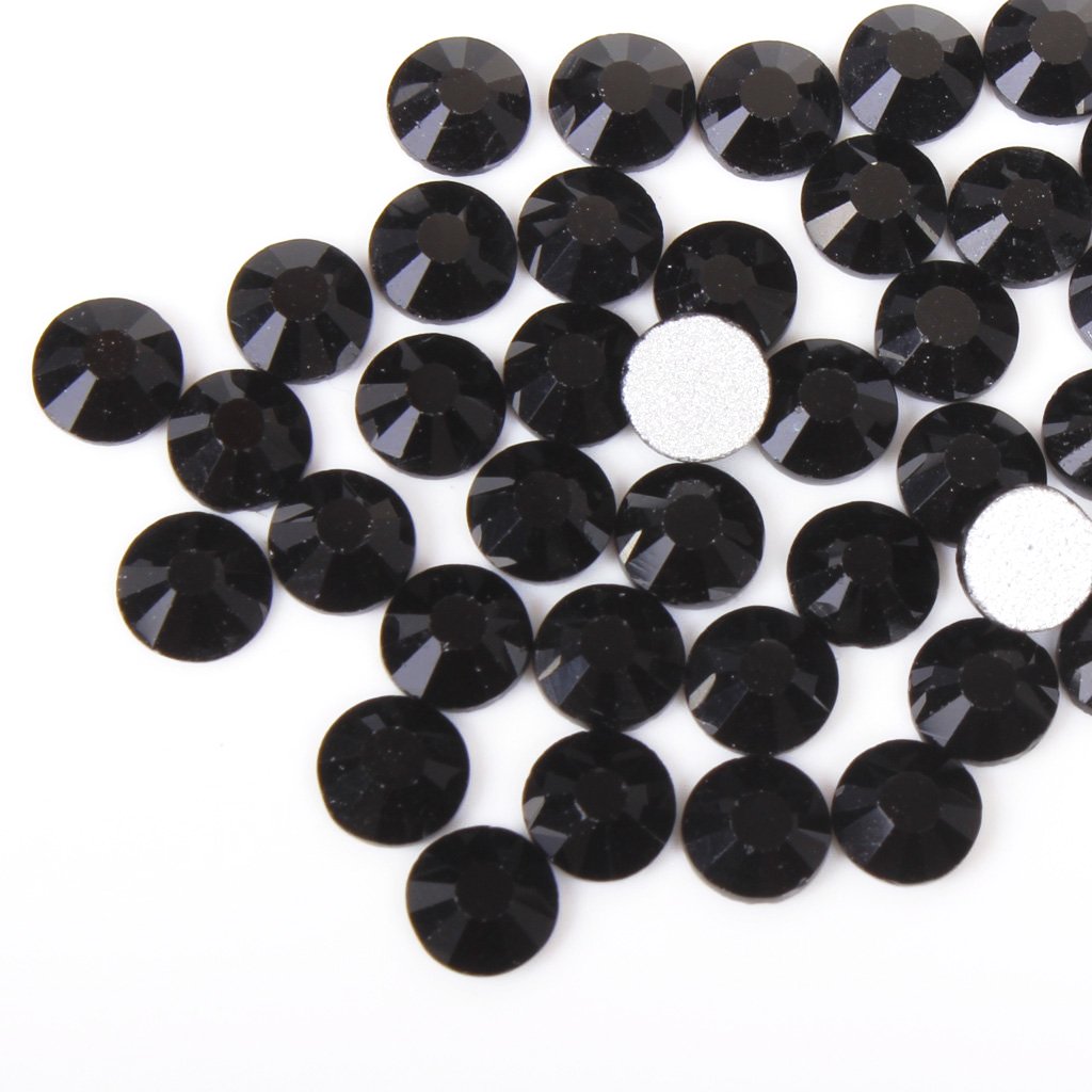 evol black glass rhinestone face gems