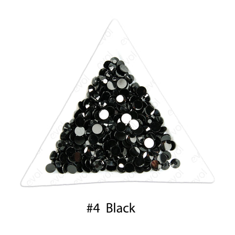 1000 Crystal Flat Back Iridescent Nail Art Festival Face Gems Rhinestones  Black