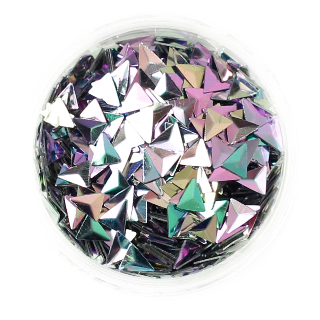 Choice of 12 Colours Duo Chrome 3D Glitter Triangles