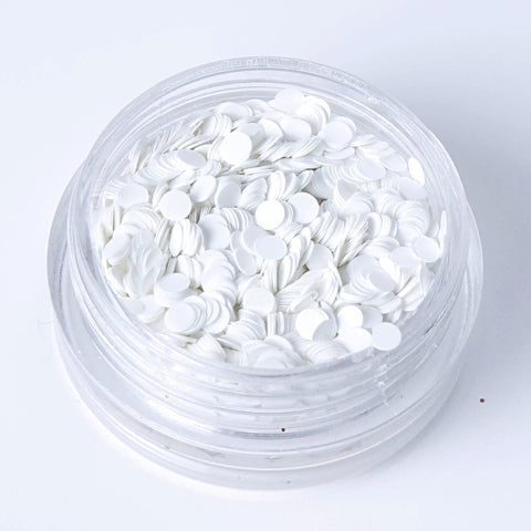 Pearly White 2mm or 3mm Disc Shape Cosmetic Glitter