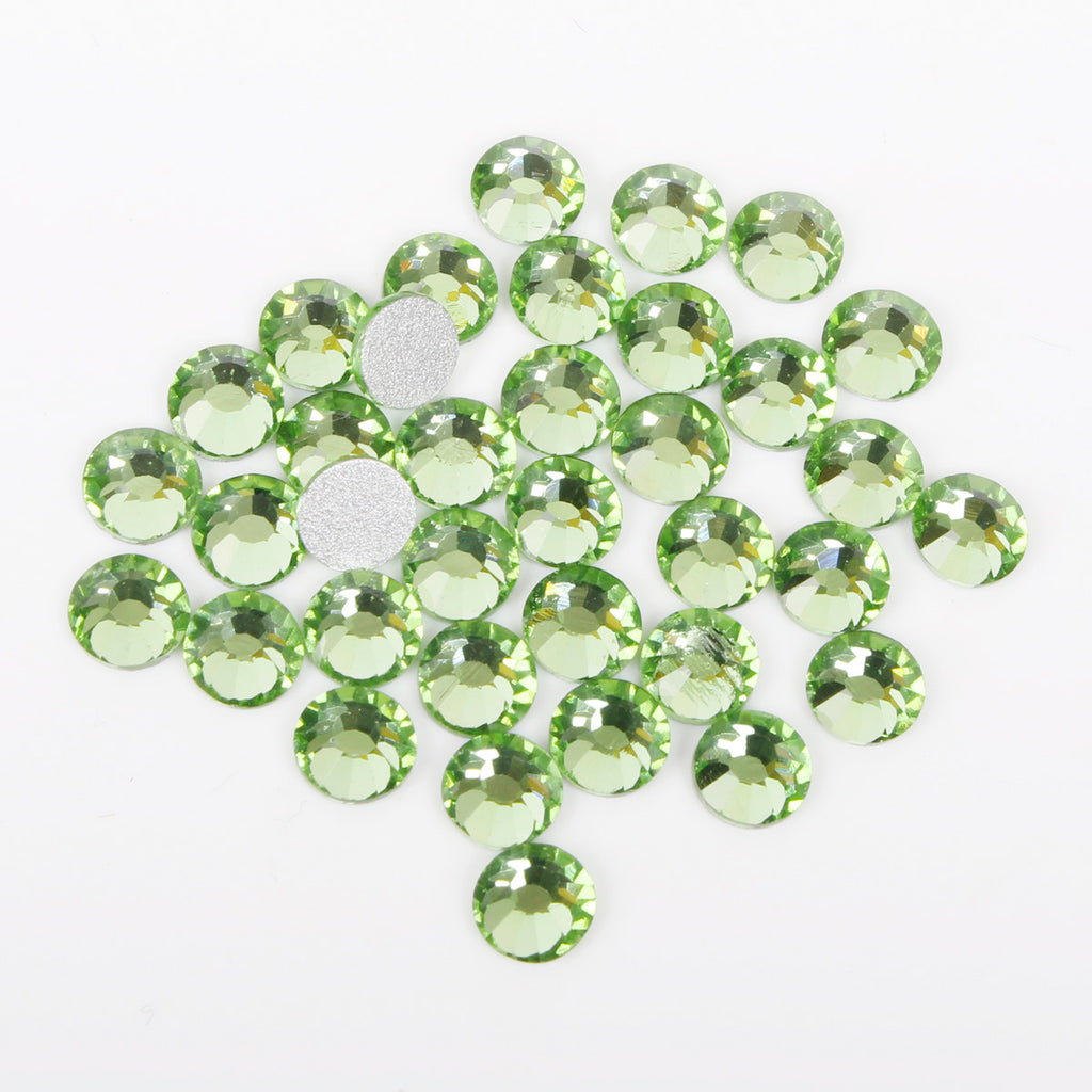 【Light Green】 Glass Rhinestone Face Gems 2mm-5mm