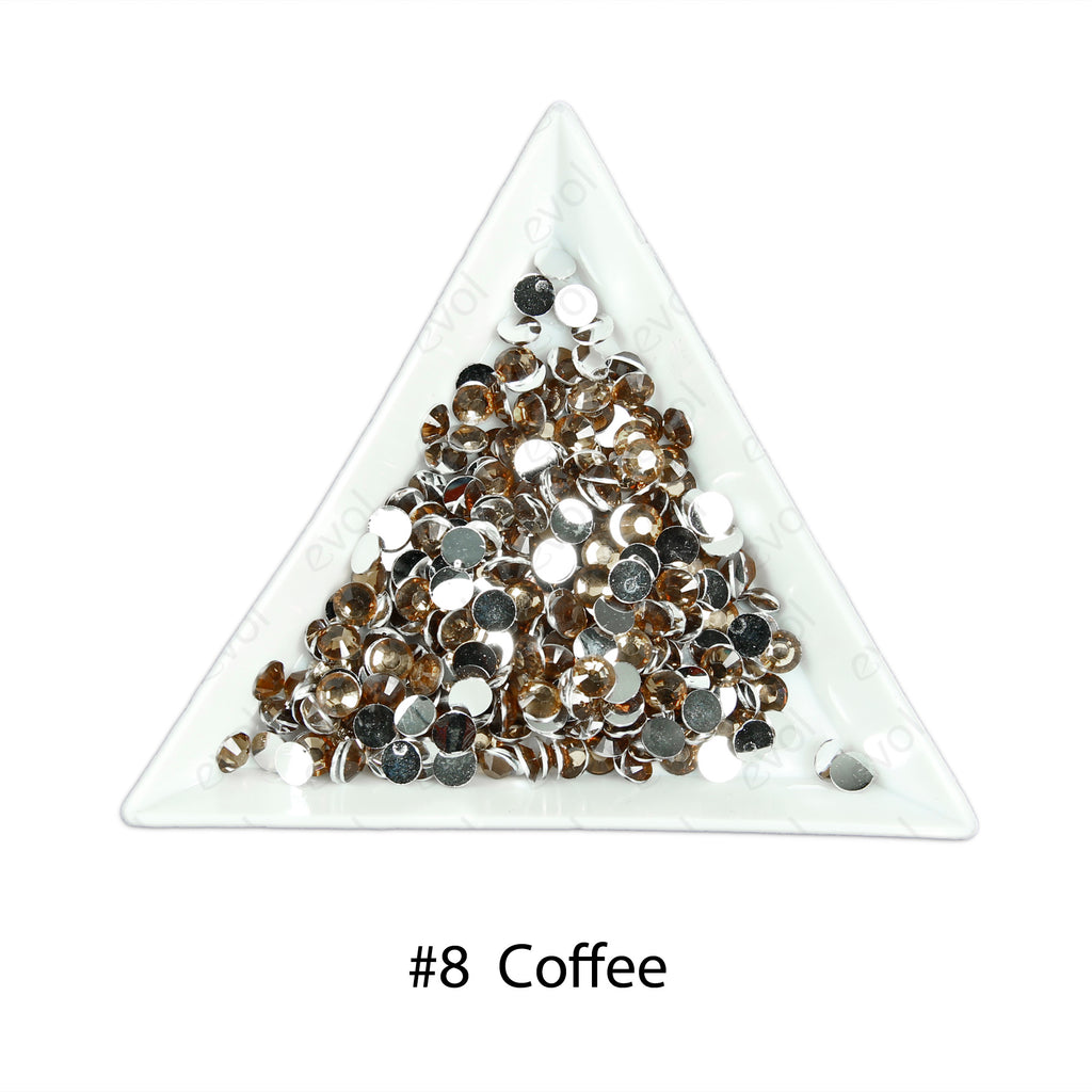 #8 Coffee - Bag of Flat Back Rhinestone Face Gems in Choice of 2,3,4,5 or 6mm