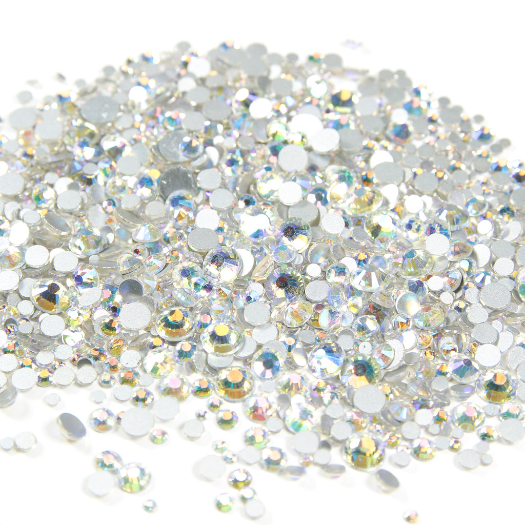 1000pcs Mixed Size 【Sparkle】Glass Rhinestone Face Gems