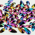"Petrol" 10g Bag of Flat Back Face Gems in a Choice of Shapes