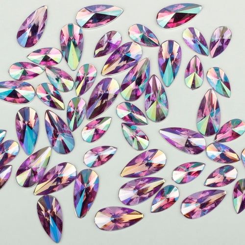 "Amethyst" 10g Bag of Flat Back Face Gems in a Choice of Shapes
