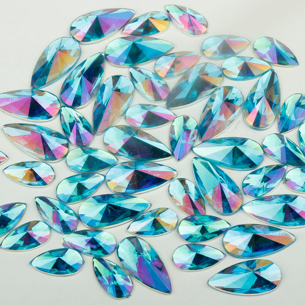 "Topaz" 10g Bag of Flat Back Face Gems in a Choice of Shapes