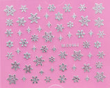 Christmas Silver Snowflakes Sparkles 3D Nail Art Sticker