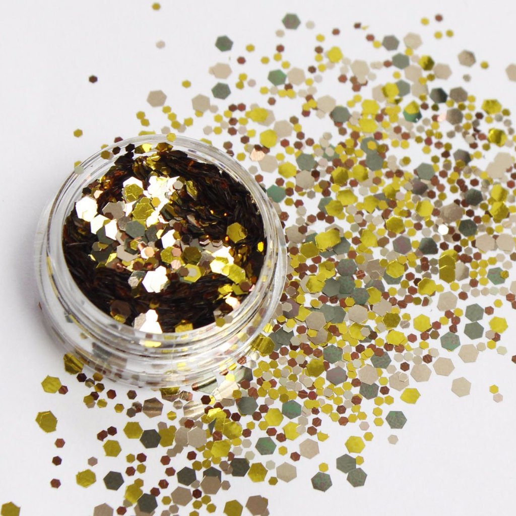 chunky glitter mix festival gold