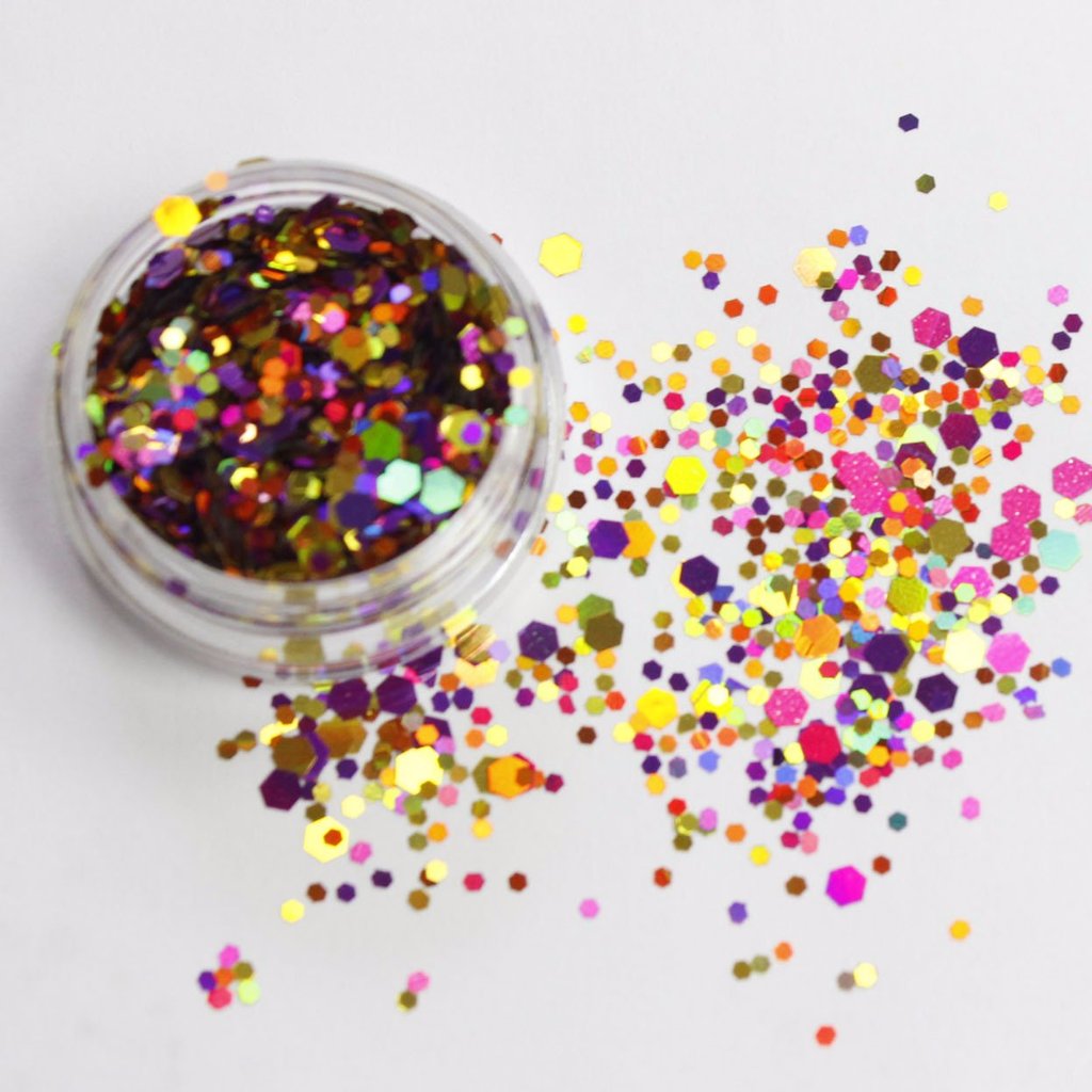 evol circus gold chunky festival glitter mix