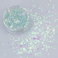 evol sherbet white iridescent intense white chunky face glitter