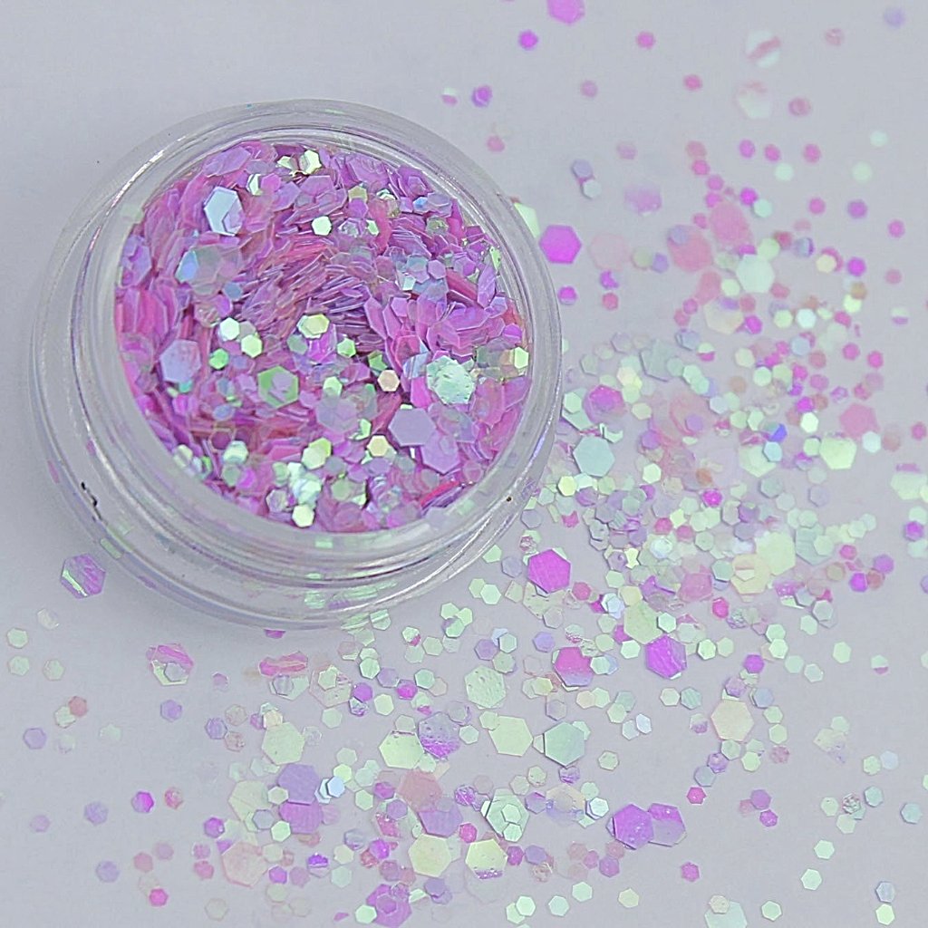 evol pony princess lilac iridescent face eyes and body glitter mix pot