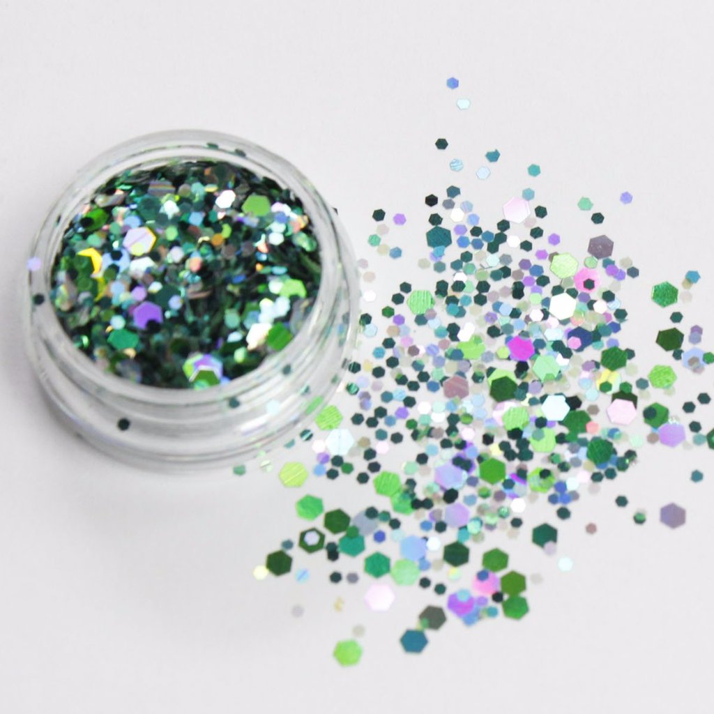 holographic green glitter mix forest evol