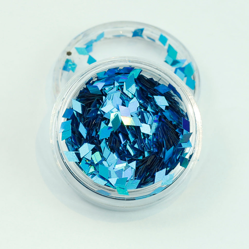 Holographic Electric Blue Diamond Shape Face Glitter Size 1mm - 3mm