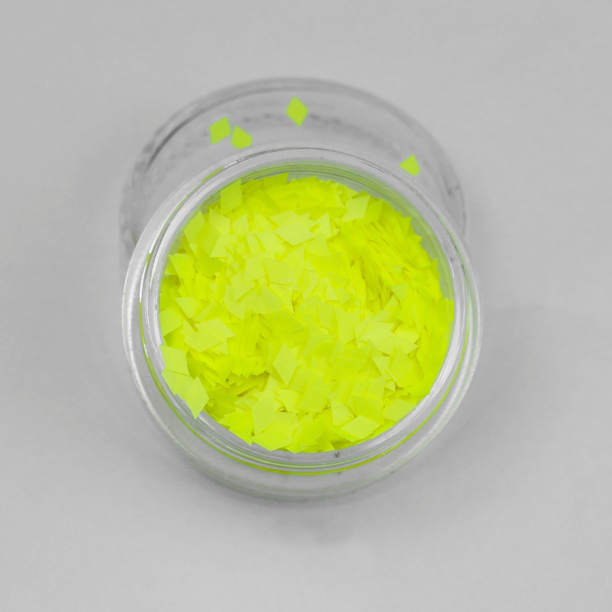 Fluorescent/UV Yellow Diamond Shape Face Glitter Size 1mm - 3mm