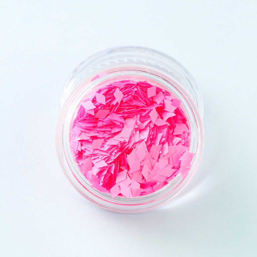 Fluorescent/UV Pink Diamond Shape Face Glitter Size 1mm - 3mm