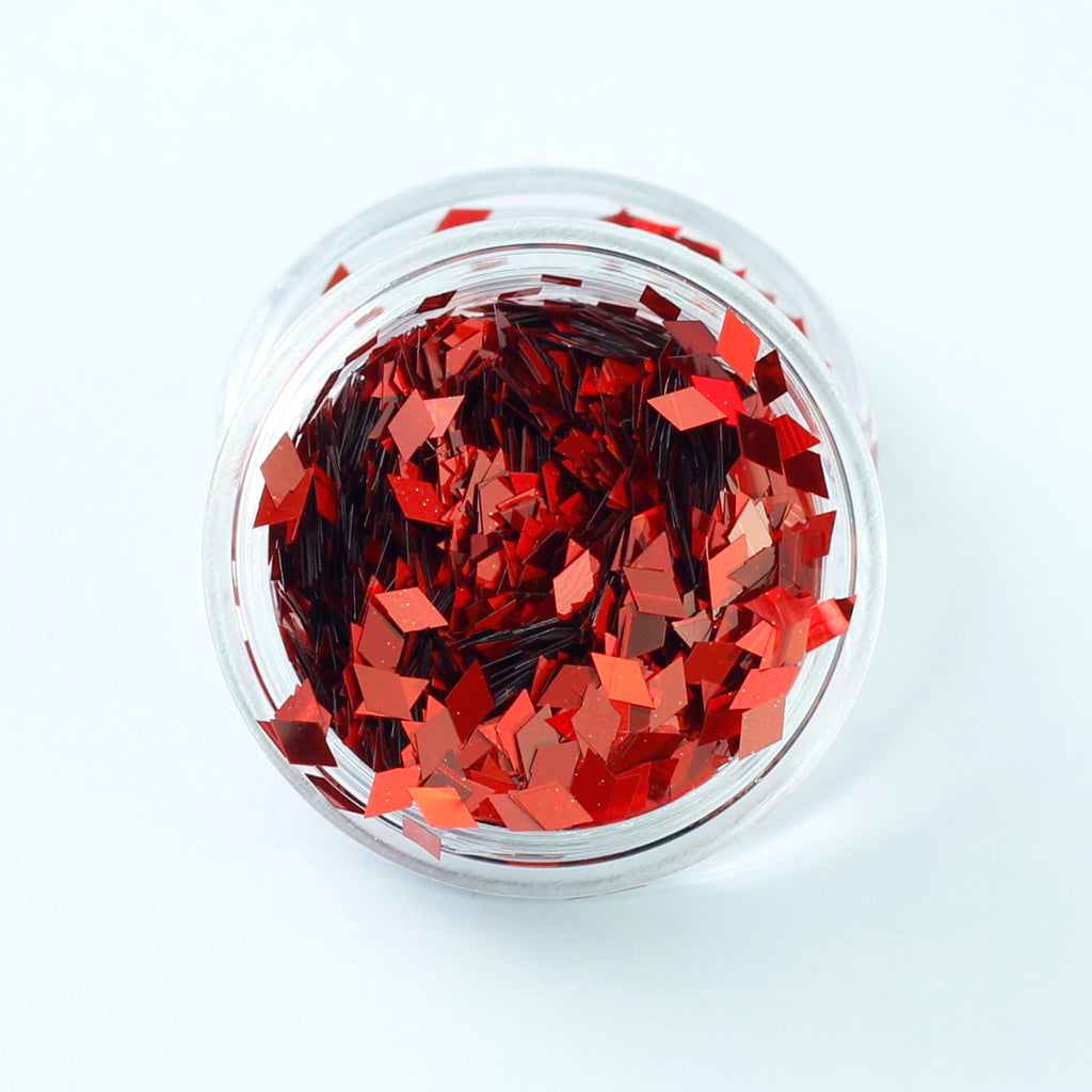Holographic Red Diamond Shape Face Glitter Size 1mm - 3mm