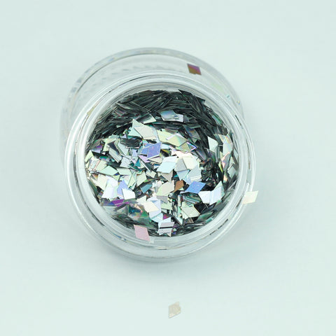 Holographic Silver Diamond Shape Face Glitter Size 1mm - 3mm