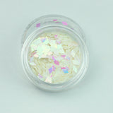 Opaque Iridescent White Diamond Shape Face Glitter Size 1mm - 3mm