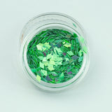 Opaque Iridescent Green Diamond Shape Face Glitter Size 1mm - 3mm