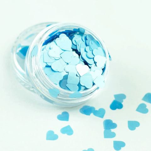 evol cobalt pearl heart glitter pot