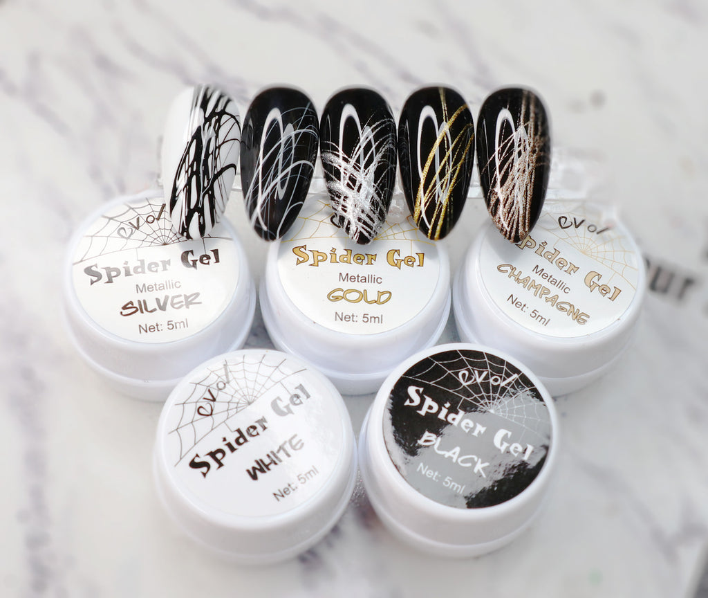 5ml White Black Silver Gold Spider Gel  UV LED Nail Art Design Painting