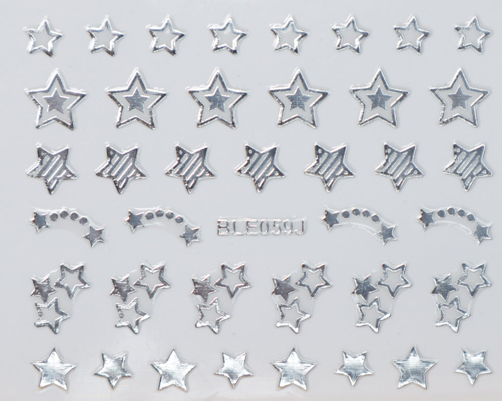 3D "Stars" Metallic Stickers in Gold, Silver, Rose Gold