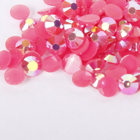 evol bubblegum pink iridescent resin rhinestone face gems