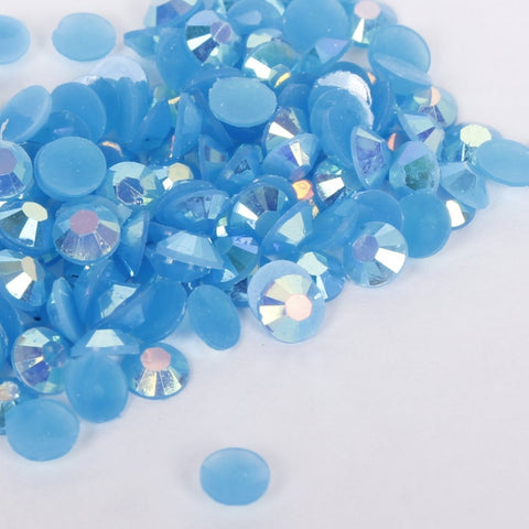 evol topaz blue iridescent resin rhinestone face gems