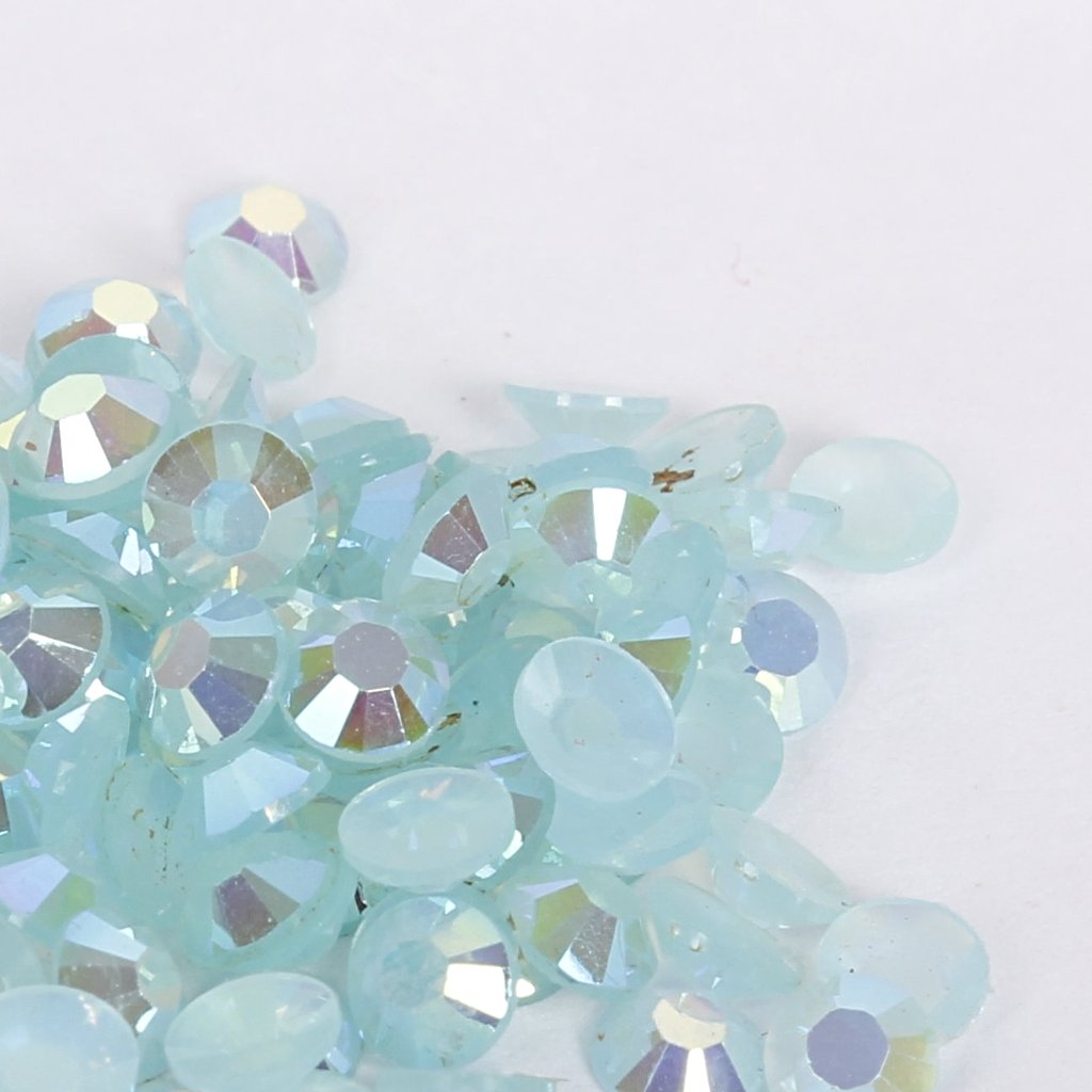 evol lagoon blue iridescent resin rhinestone face gems