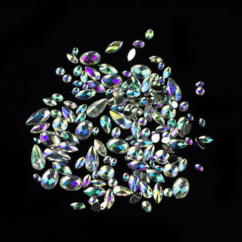 "Glitz" 15g Bag of Flat Back Face Gems in a Variety of Shapes and Sizes