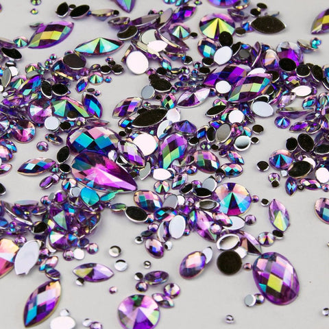 purple amethyst mixed size face gems evol festival