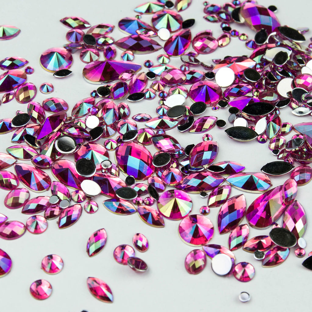 Sparkling iridescent gems in hot pink. Ideal for Glamoween sugar skull creations.