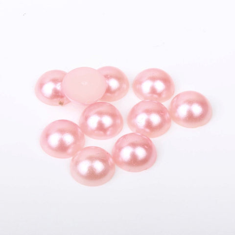 "Girly Pink" Flat Back Pearl Face Gems Size 2-12