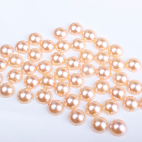 "Champagne" Flat Back Pearl Face Gems Size 2-12