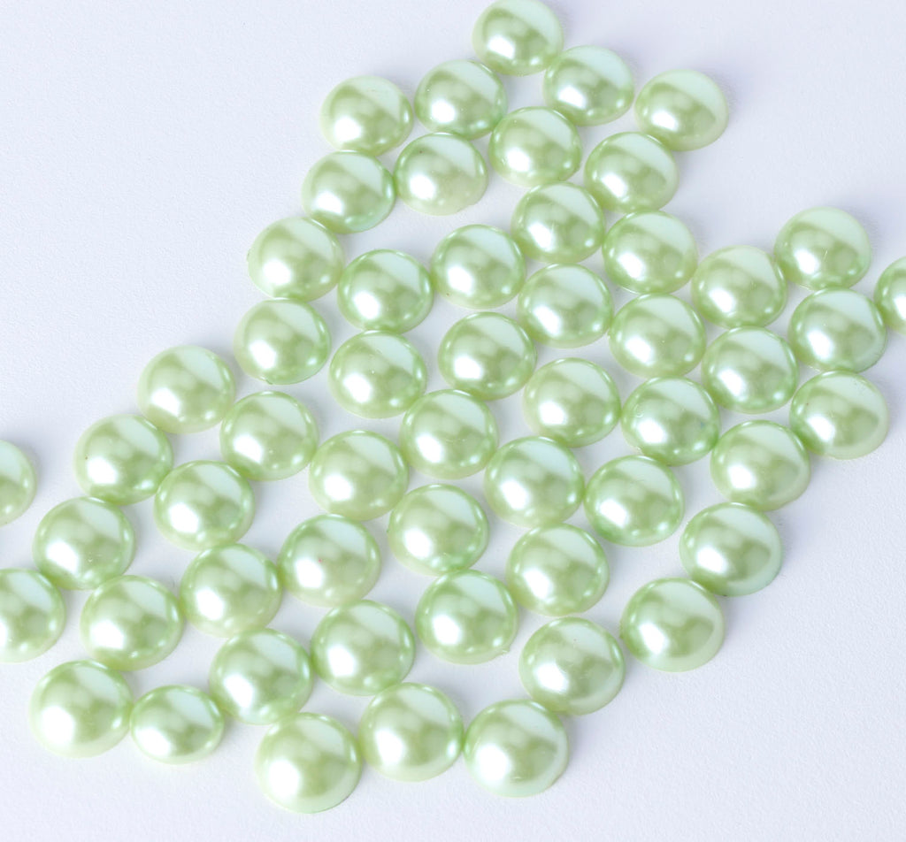 Light Green Flat Back Pearls