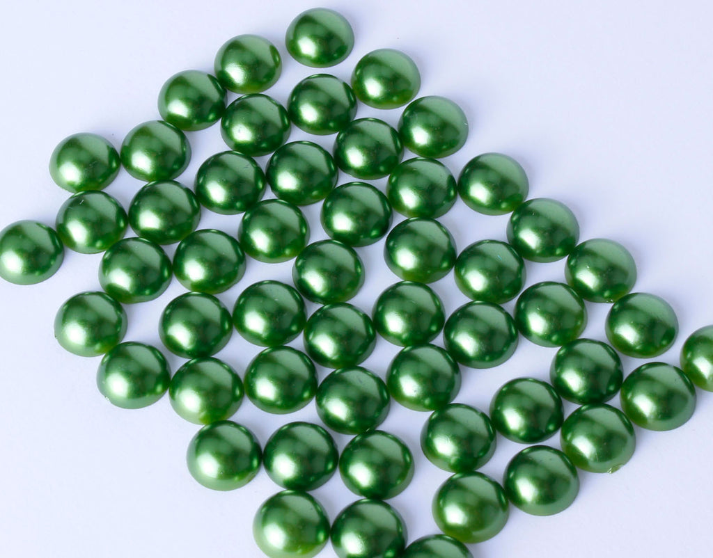 Dark Green Flat Back Pearls