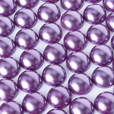 "Purple"  Flat Back Pearl Face Gems Size 2-12
