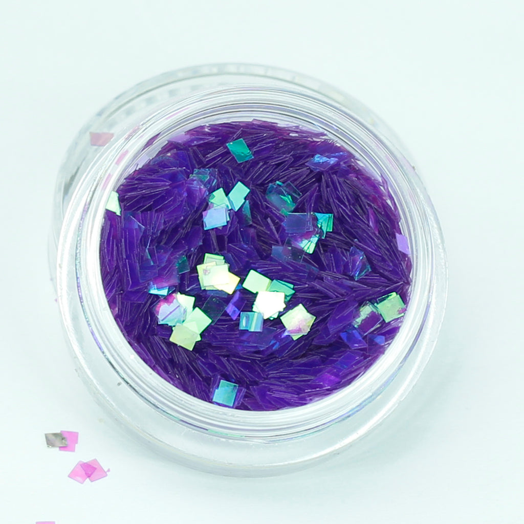 evol lilac iridescent square glitter in pot