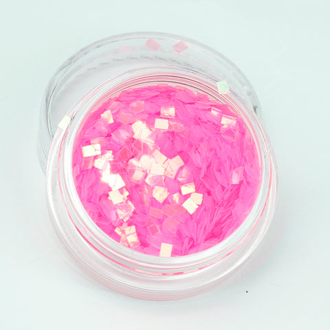 evol bbg pink iridescent square glitter pot