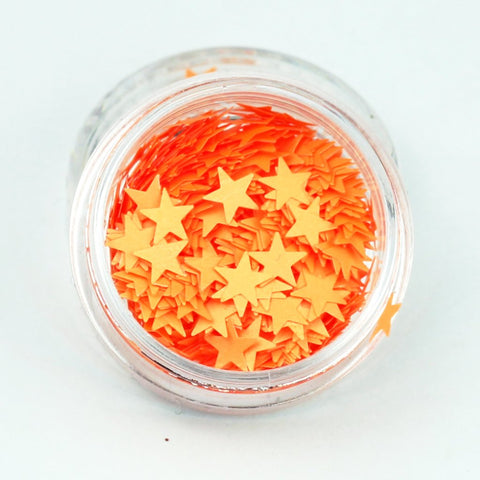evol fluorescent orange star shape glitter in pot