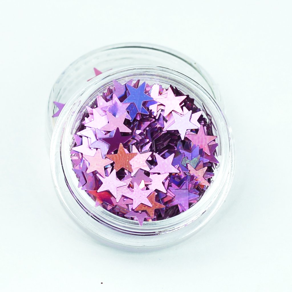 evol holographic pink star festival face glitter pot