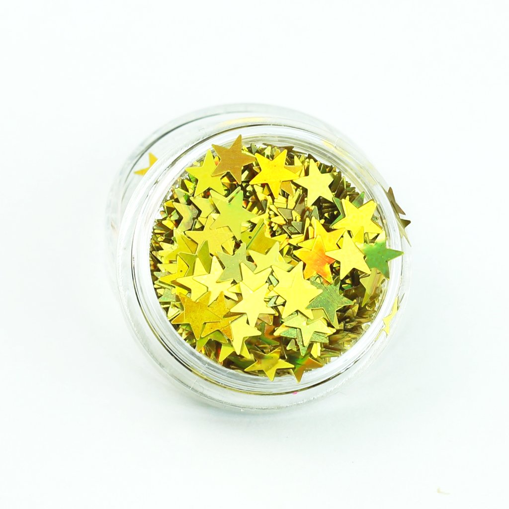 evol holographic gold festival star glitter pot