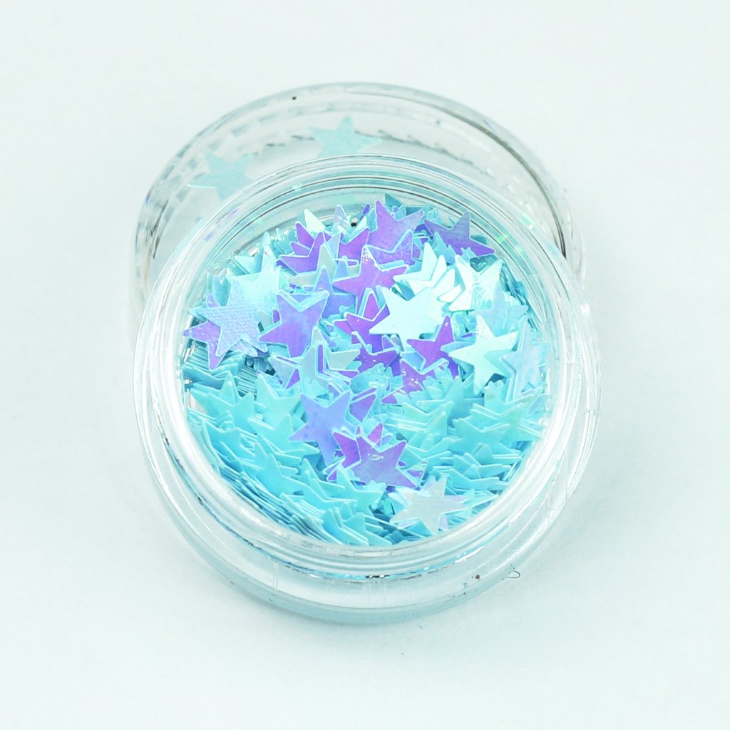 evol sky blue star shape face glitter pot