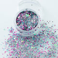 evol summer breeze refreshing pink and blue chunky glitter mix