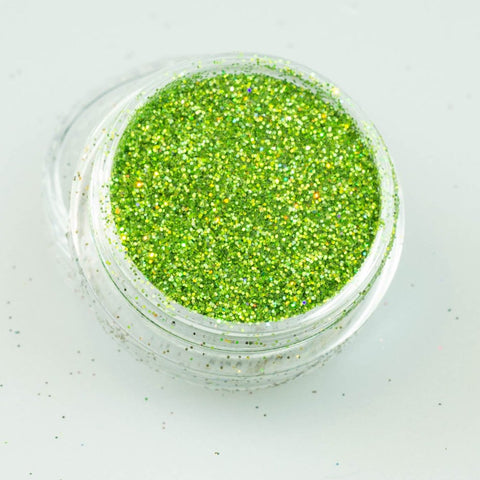 evol leaf green holographic dust face glitter pot st. patrick's day look