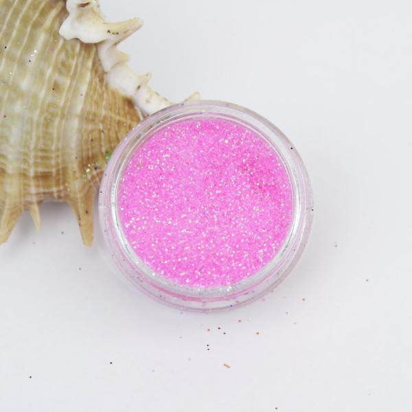 "Translucent Bubblegum Pink Iridescent" Fine Dust Cosmetic Glitter 2g Pot