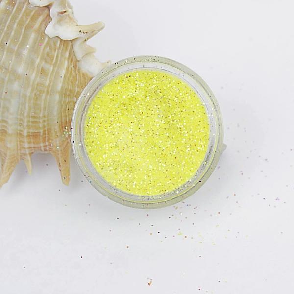 evol lemon yellow translucent iridescent dust face glitter pot