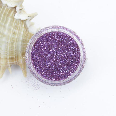 evol deep mauve purple translucent iridescent dust face glitter pot